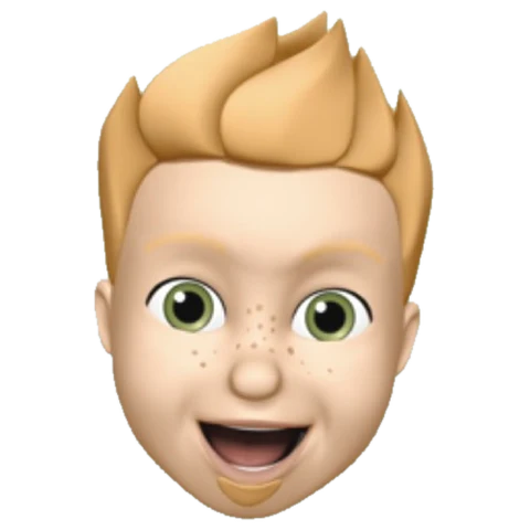 Aaron — a temporary memoji stand-in for a headshot
