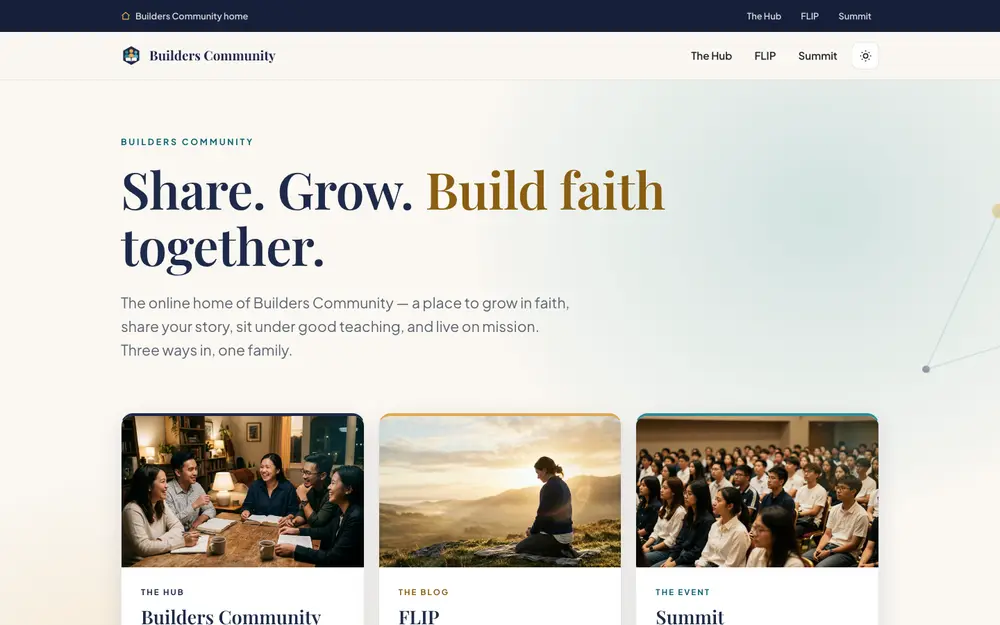The Builders Community home page